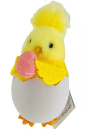 Húsvéti dekoráció csibe tojáshéjban - fehér