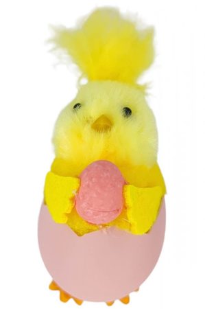 Húsvéti dekoráció csibe tojáshéjban - rózsaszín