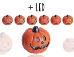 Kerámia Halloween tök LED világítással 7,4 cm