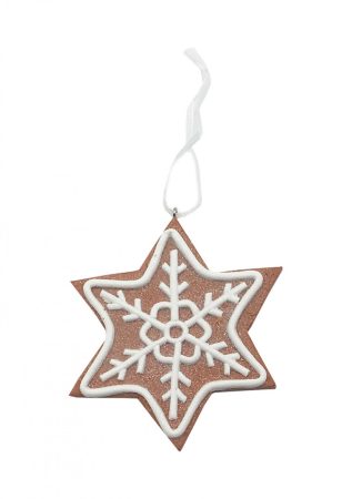 Mézeskalács csillag karácsonyi - dísz kerámiából