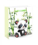 Ajándéktasak panda+bambusz 23x18cm