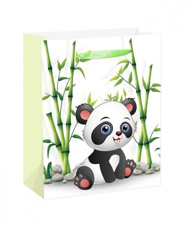 Ajándéktasak panda+bambusz 23x18cm