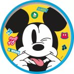 Csúszásgátlós műanyag lapostányér - Mickey egér