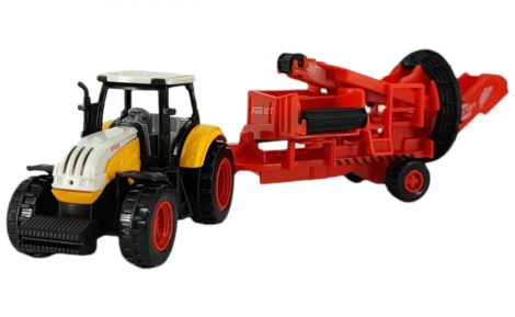 Játék traktor burgonyaszedő pótkocsival 1:72