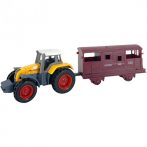 Játék traktor vasúti kocsival 1:72