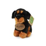 Plüss kutya rottweiler ülő 12 cm - környezetbarát