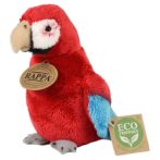 Plüss papagáj 15 cm - piros - környezetbarát