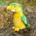 Plüss papagáj 15 cm - sárga - környezetbarát
