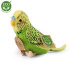 Plüss papagáj hanggal 11 cm - zöld - környezetbarát
