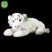 Plüss fehér tigris fekvő 36 cm - környezetbarát