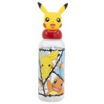   Pokemon kulacs 3D Pikachu figurás kupakkal 560 ml BPA mentes
