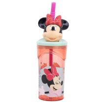   Minnie egér 3D utazópohár hajlítható szívószállal 360 ml BPA mentes