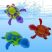 Felhúzható teknős fürdő játék piros