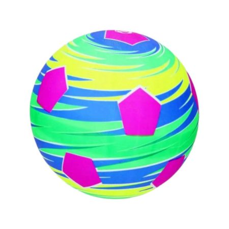 Gumilabda 22 cm - neon spirálmintás - rózsaszín mintás