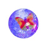 Világítós pattogó labda 6,5 cm - pillangós