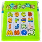 Mini tologatós kirakós játék betűk 7x9 cm - zöld