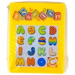   Mini tologatós kirakós játék betűk 7x9 cm - citromsárga