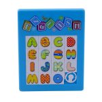 Mini tologatós kirakós játék betűk 7x9 cm - kék
