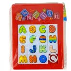 Mini tologatós kirakós játék betűk 7x9 cm - piros