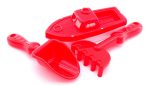 Mini homokozó szett hajóval - piros